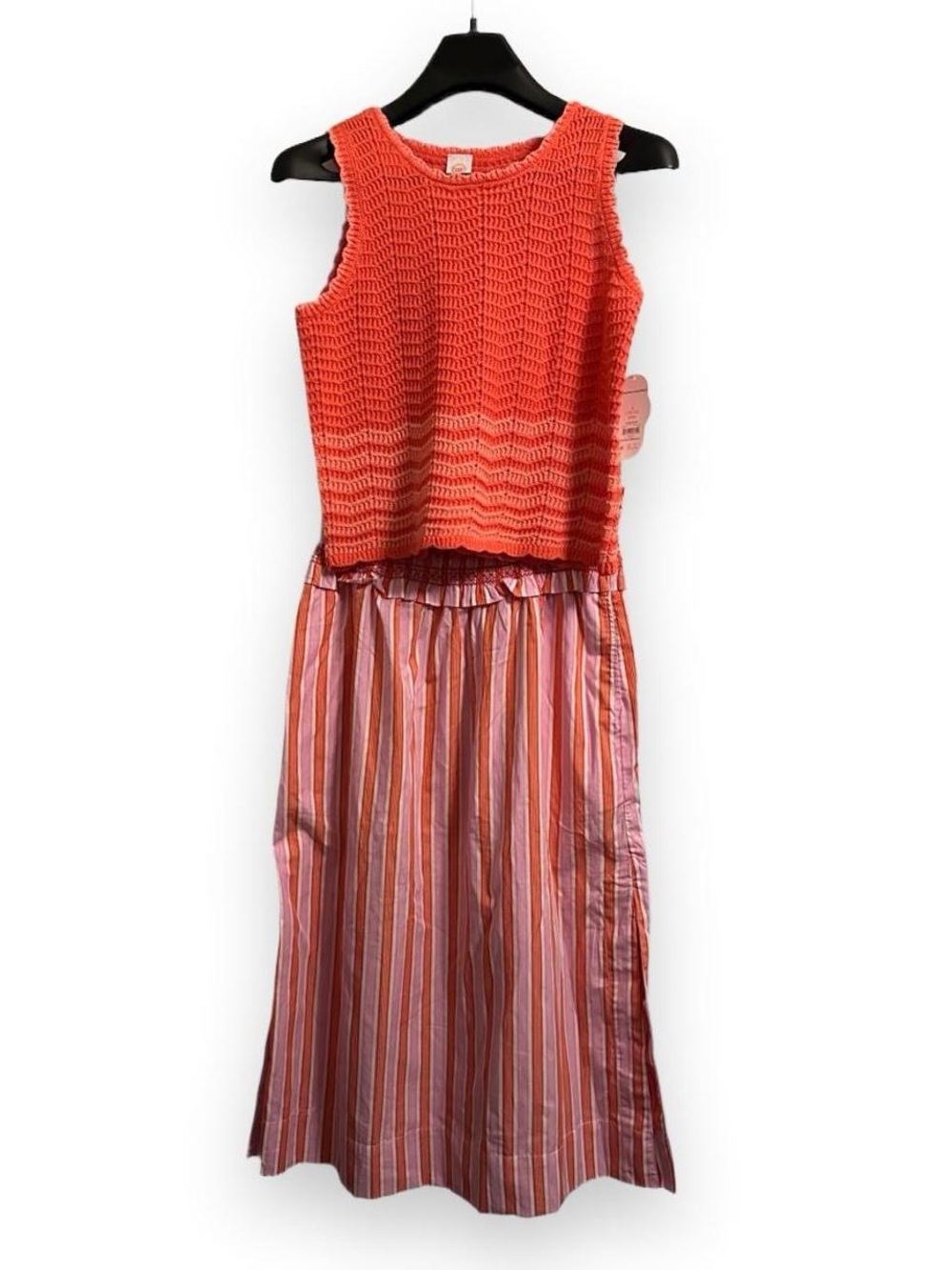 2 Piece Set! Coral Knit Tank & Striped Skirt Dress - Brand